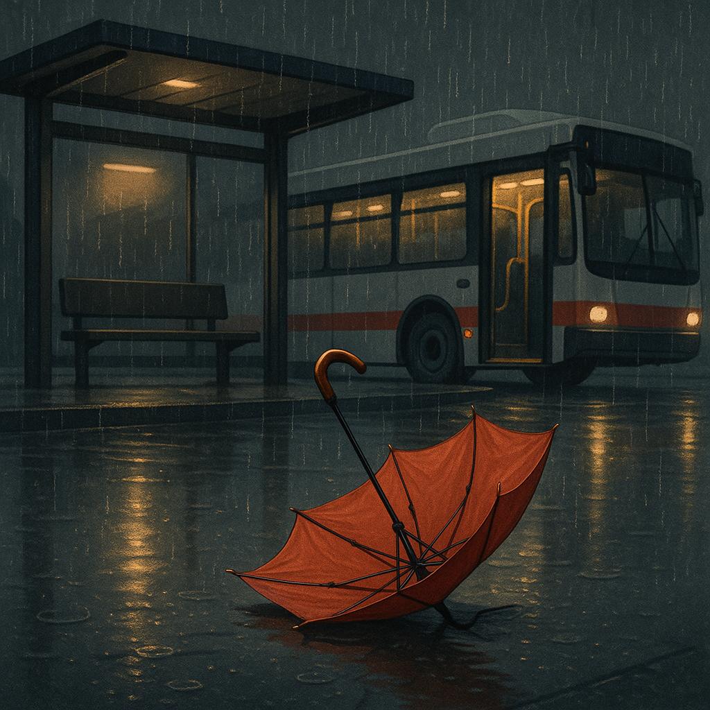 Regenschirm, Haltestelle, Katastrophe – oder warum Alltag manchmal Slapstick ist
