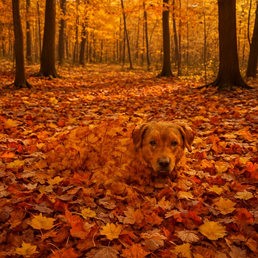 Der Ninja im Herbstlaub – Wie ein Hund sich zum Meister der Tarnung macht