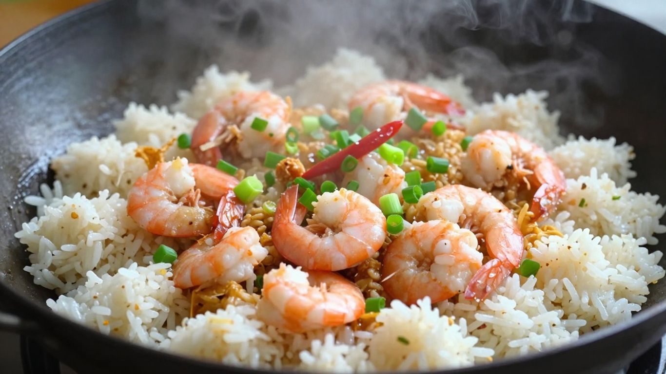 Gebratener Reis mit Garnelen: Ein Indonesisches Streetfood-Erlebnis