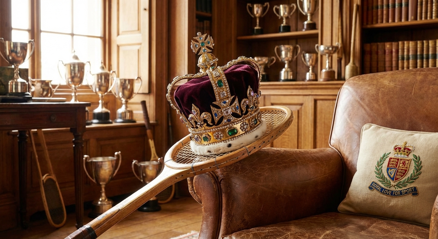 Royaler Sportgeist: Mit Krone und Schweißband auf der Tribüne