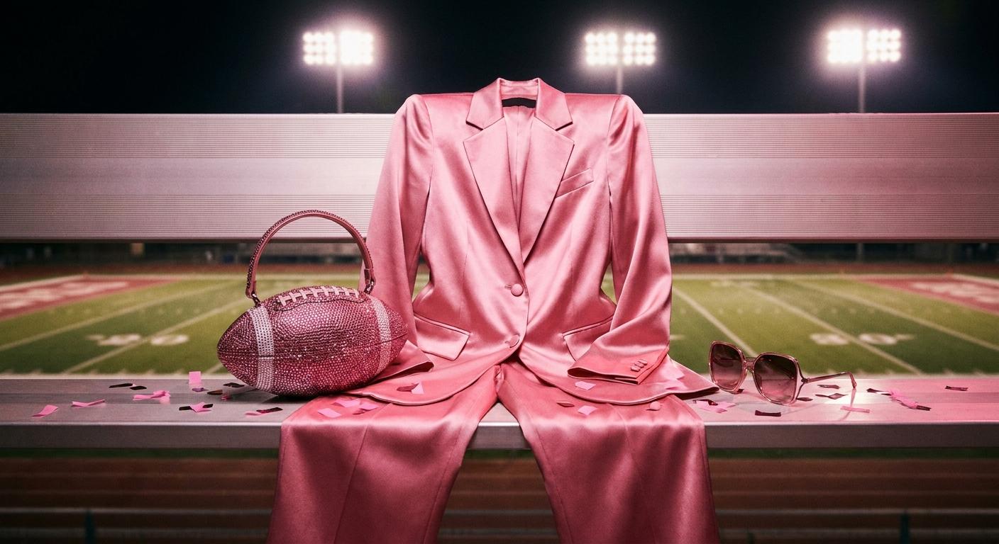 Jordon Hudson trägt Pink – und macht aus dem Football-Spiel eine kleine „Mean Girls“-Modeshow