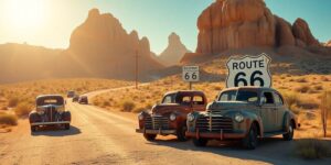 Geheimnisvolle Orte entlang der Route 66 im Westen der USA.