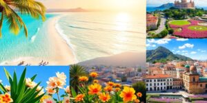 Bunte Reisemotive für einen warmen April.