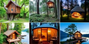 Abenteuerliche Unterkünfte in der Natur für Urlauber.