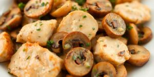 Schnelles Hähnchen-Geschnetzeltes mit Champignons