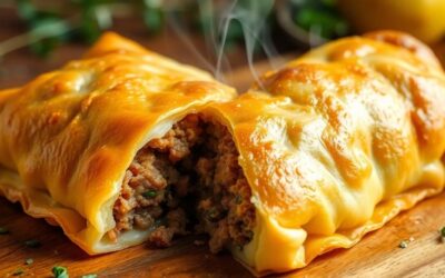 Herzhafter Genuss: Strudel Aus Kartoffelteig Mit Würziger Hackfleischfüllung