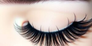 Traumhaft lange Wimpern in Nahaufnahme