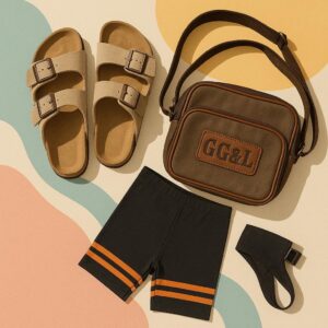 Birkenstock-Sandalen mit Retro-Accessoires symbolisieren modischen Sinneswandel