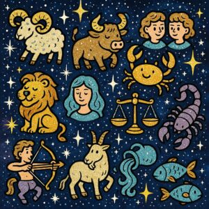 Sternenhimmel mit Sternzeichen – kosmischer Dienstag voller Glitzer und Ironie