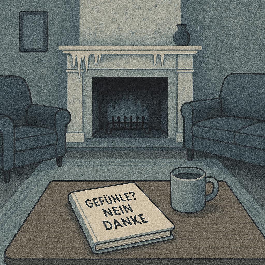 Symbolbild für mangelnde Empathie: Leeres Wohnzimmer mit ausgeschaltetem Kamin