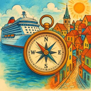 Symbolbild für Reiseplanung mit KI bei Kreuzfahrten und Landgängen