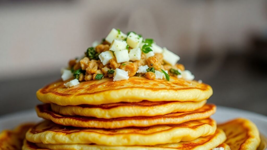 Herzhafte Pfannkuchen mit Käse und Kräutern