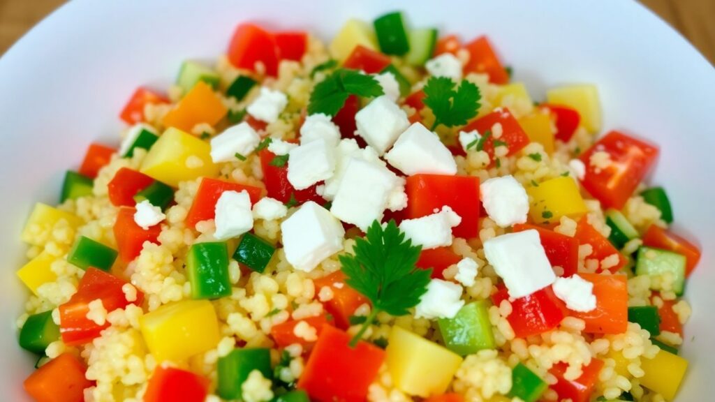 Griechischer Couscous mit Gemüse und Feta