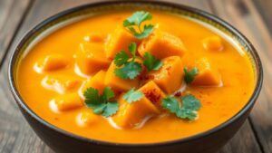 Süßkartoffel-Curry mit Kokosmilch und Koriander