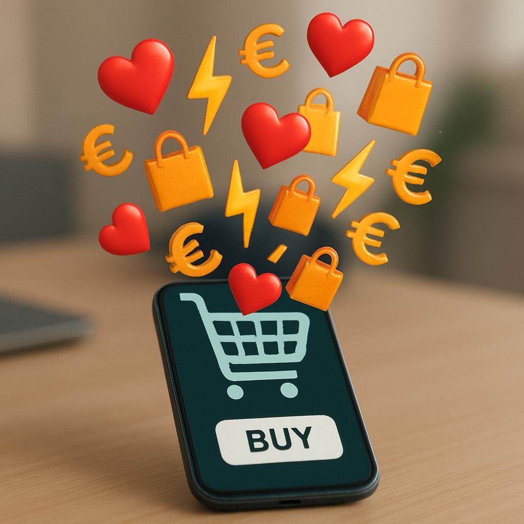 Symbolbild für emotionales Online-Shopping und Kaufverhalten