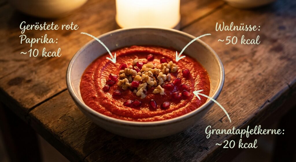Leckerer Muhammara-Dip mit Walnüssen und Granatapfelkernen