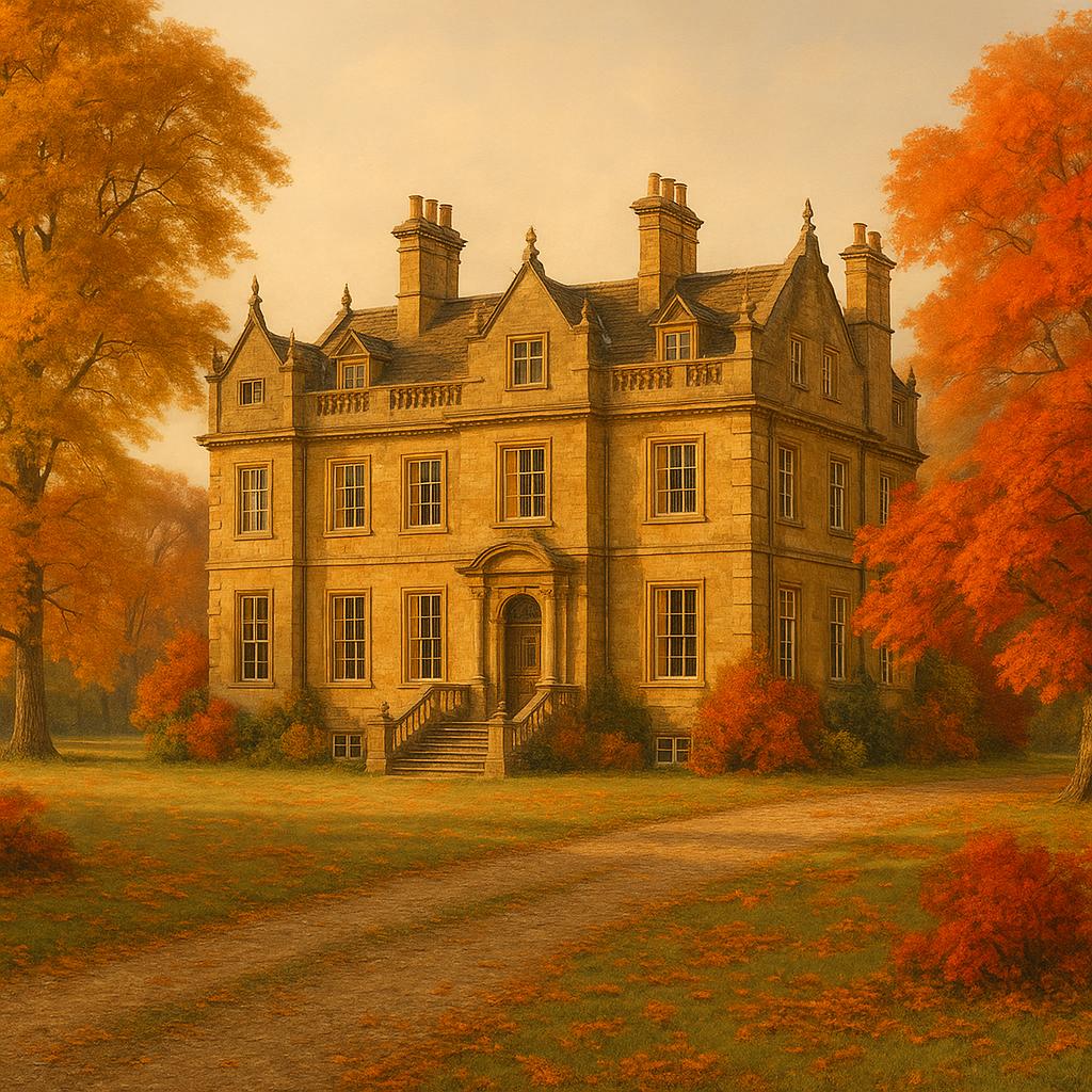 Britisches Landhaus im herbstlichen Windsor Park