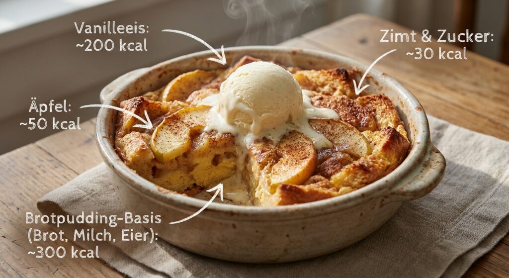 Frisch gebackener Scheiterhaufen mit Vanilleeis