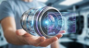 Futuristische Kamera mit KI-Unterstützung, Digitales Interface