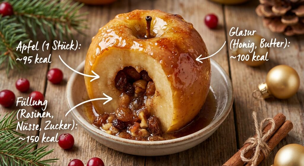 Glänzender Bratapfel aus der Heißluftfritteuse mit perfekter Kruste und Füllung