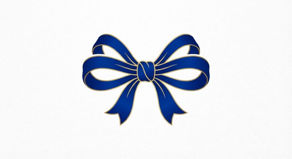Stilisierte blaue Schleife als royales Symbol für Eleganz