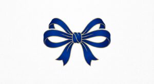 Stilisierte blaue Schleife als royales Symbol für Eleganz