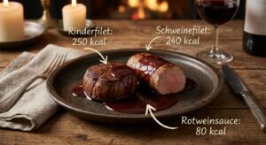 Festtagsgericht: Filet in dunkler Rotweinsauce