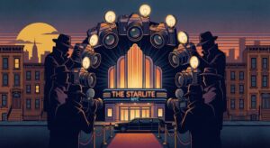 Symbolisches Bild von Paparazzi vor einem schicken Restaurant in New York