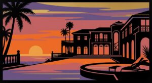 Symbolbild – luxuriöser Pool im Morgenlicht, Glamour und Jugendlichkeit ohne Personen