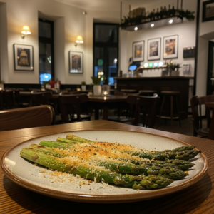 Luftig-knuspriger Spargel mit Parmesan-Kruste aus der Heißluftfritteuse