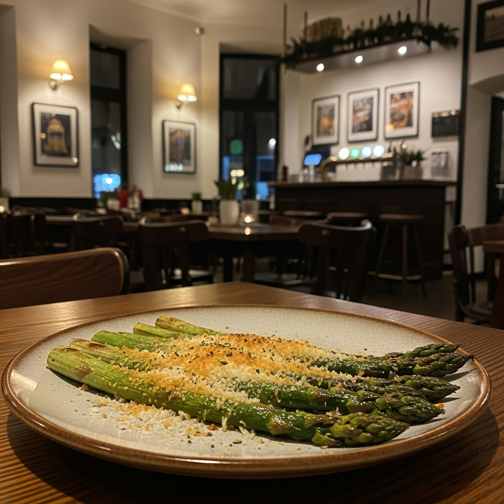 Luftig-knuspriger Spargel mit Parmesan-Kruste aus der Heißluftfritteuse