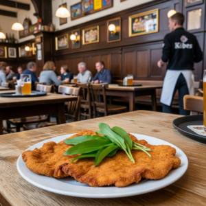 Köstliches Bärlauch-Schnitzel mit knuspriger Panade und Beilagen