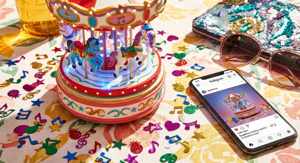 Symbolisches Instagram-Bild mit Karussell und Noten