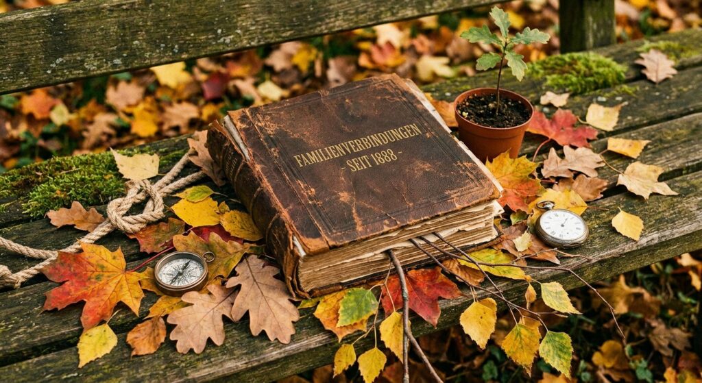 Familienalbum und Herbstblätter - Symbolik der Familienverbindungen