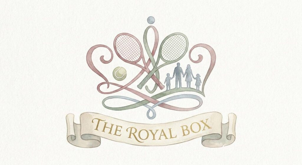 Symbolische Darstellung einer Krone und eines Tennisballs als Hinweis auf Wimbledon und Royals