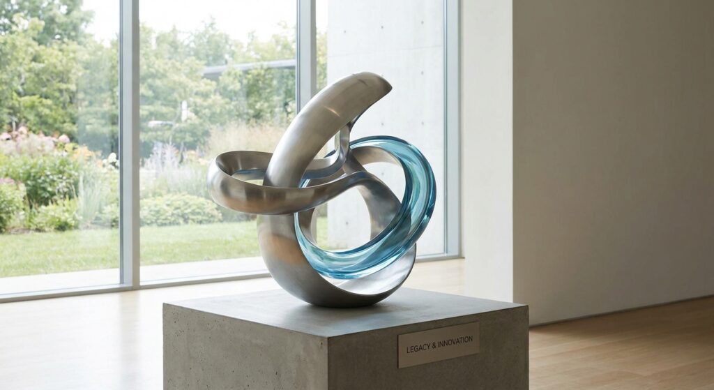 Abstrakte Skulptur symbolisiert wissenschaftliches Erbe
