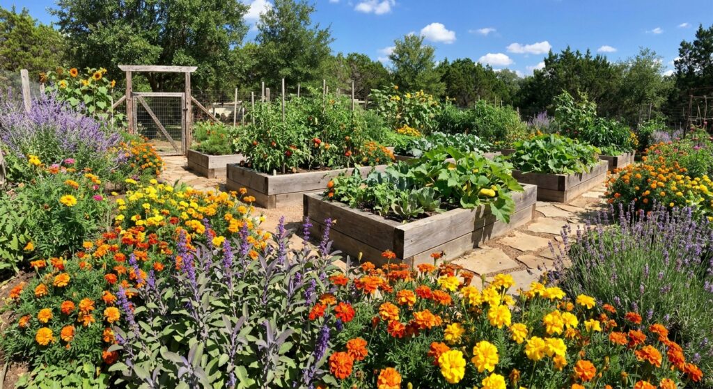 Gartenblumen wie Ringelblumen, Salbei und Lavendel beschützen Gemüse vor Schädlingen