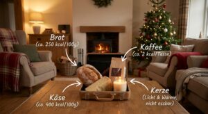 Einladendes Ferienhaus-Interieur mit Überlebenstüte