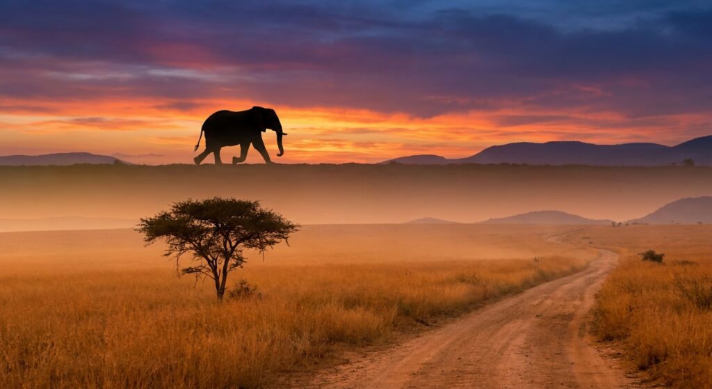 Majestätische Landschaft bei Sonnenuntergang in Südafrika symbolisiert Hoffnung und Belastbarkeit